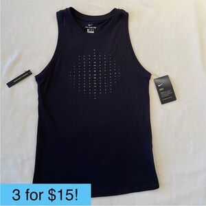 Nike NWT Black High Neck Dri Fit Tank Top XS